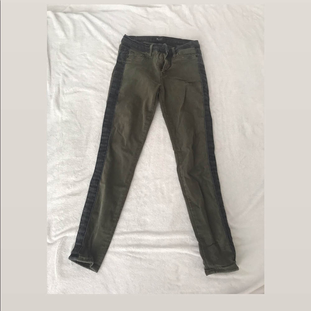 Hudson Dark Green Color Block Denim. Size 27
